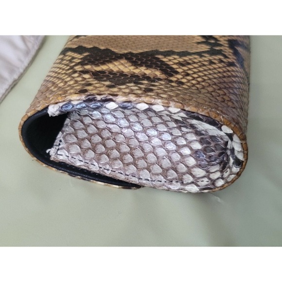 Ted Rossi NYC Python Snakeskin Bangle Clutch Wristlet Handbag C107 M10049 - Picture 10 of 12
